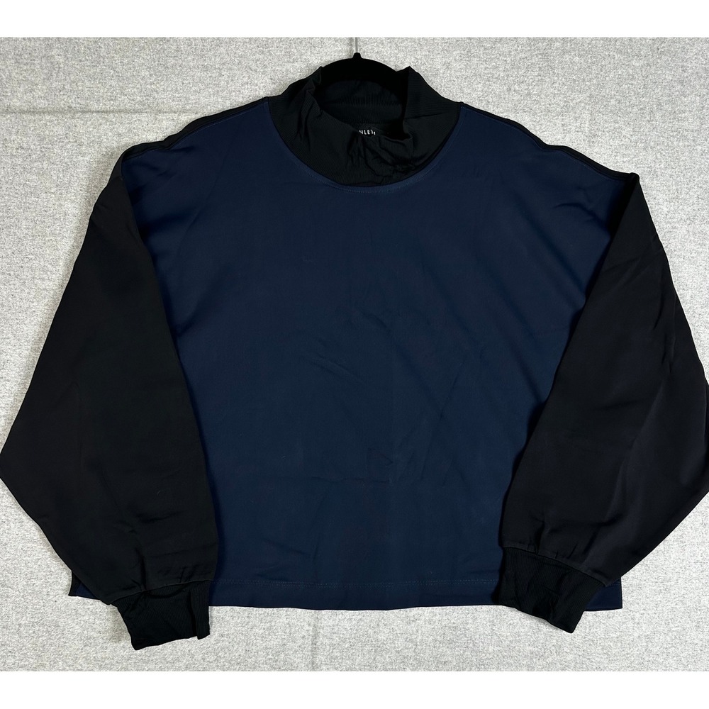 Athleta Mock Neck Pullover Women 1X Navy Black Colorblock Stretch Top